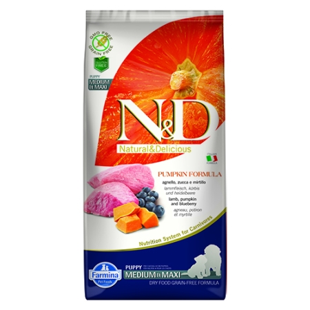 N&D Pumpkin Medium&Maxi Puppy Lamb & Blueberry - 12 кг.