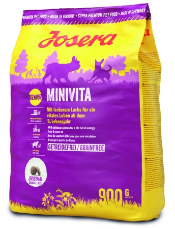 Josera MiniVita със сьомга - Пълноценна храна за застаряващи кучета от дребни породи 900 гр.
