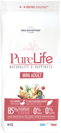 Pro Nutrition Flatazor Pure Life Mini Adult 8 kg - Пълноценна храна за кучета от дребни породи 8 кг, Grain Free