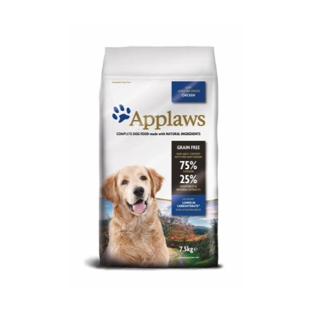 Applaws Adult All Breeds Lite Grain Free - диетична суха храна за кучета от всички породи, 75% пиле 7.5кг.