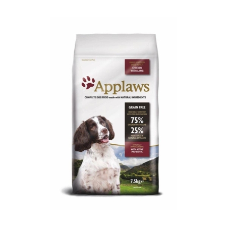Applaws Adult Small & Medium Chicken with Lamb Grain Free - суха храна за кучета от малките и средни породи, 75% агне и пиле 7.5кг.