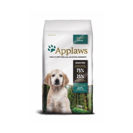 Applaws Puppy Small & Medium Chicken - Суха храна за кученца до 1г. от малки и средни породи, 75% пиле 7.5кг.