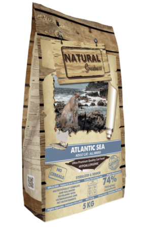 NATURAL Greatness Cat Atlantic Sea - Суха храна за кастрирани котки със сьомга и пиле 74% месо 5кг
