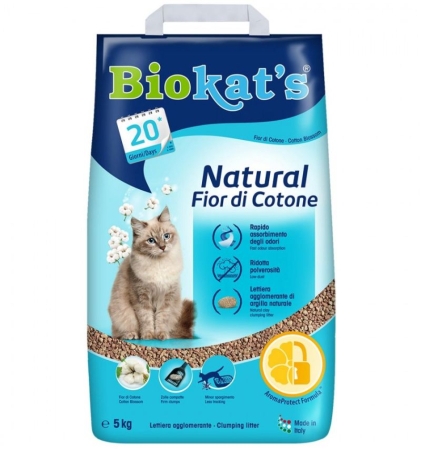 Biokat's Cotton Blossom - Ароматизирана котешка тоалетна 5 кг.