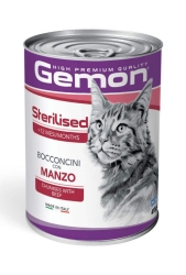 Monge Gemon Chunkies Adult Beef – Консерва хапки за котки в зряла възраст с телешко, 12бр х 415 гр.