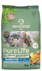 Pure Life for cats STERILIZED 2 кг - Пълноценна храна за кастрирани котки на възраст над със сардини 1 г., 2кг.