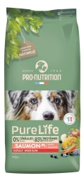 Pure Life Dog ADULT MEDIUM - Суха храна за кучета от средни породи над 1 г, със сьомга, без зърно, 12 кг. 