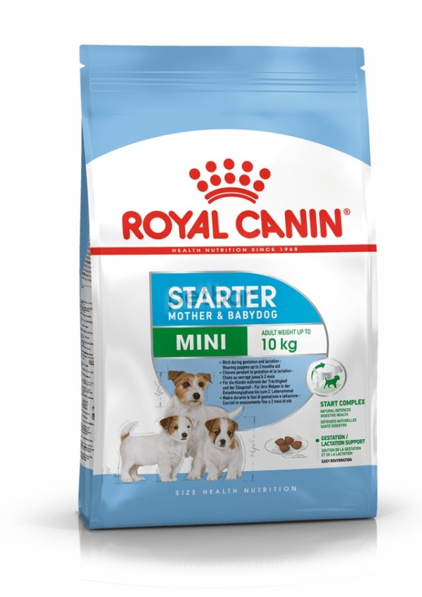 Royal Canin - Mini Starter 1кг.  - Отличен старт за кученца от малките породи от отбиването до 2рия месец, както и за кърмачки и бременни кучета.