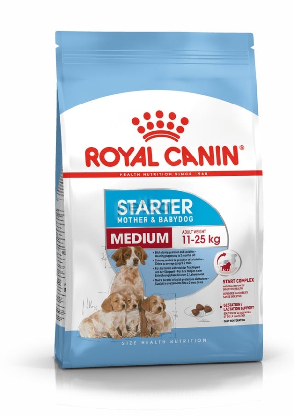 Royal Canin - Medium Starter,  - Отличен старт за кученца от средните породи от отбиването до 2рия месец, както и за кърмачки и бременни кучета 15kg