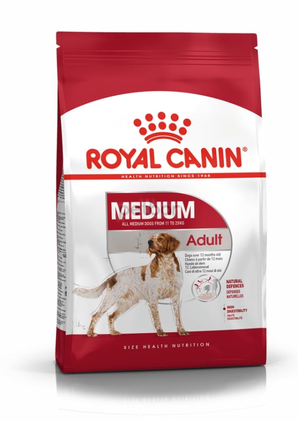 Royal Canin - Medium Adult, Суха храна за кучета в зряла възраст от средноголемите породи - 15 кг.