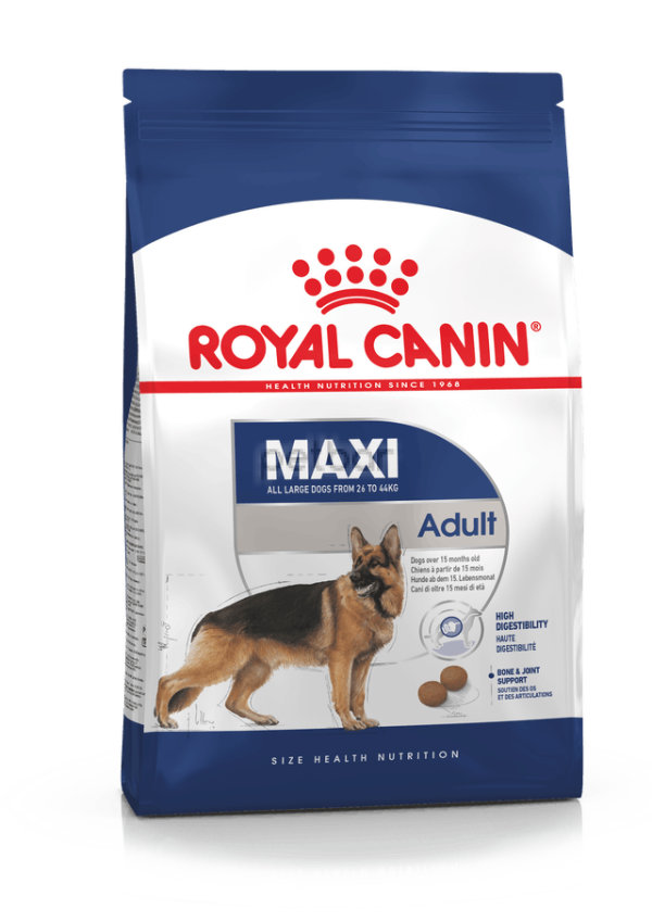 Royal Canin - Maxi Adult, Суха храна за кучета в зряла възраст от големите породи - 15 кг. 