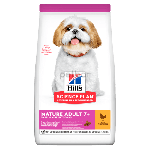Hills SP Dog  Mature 7+ с пилешко - храна за дребни и миниатюрни породи в напреднала възраст над 7 години 300 гр. 