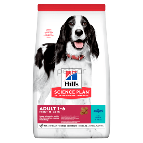 Hills SP Dog Adult храна за кучета 1-6 години от дребни и средни породи с риба тон и ориз - 12кг. 
