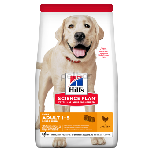 Hills SP Dog Adult LIGHT Large Breed Chicken 14кг за кучета от едри и гигантски породи със склонност към напълняване с пилешко