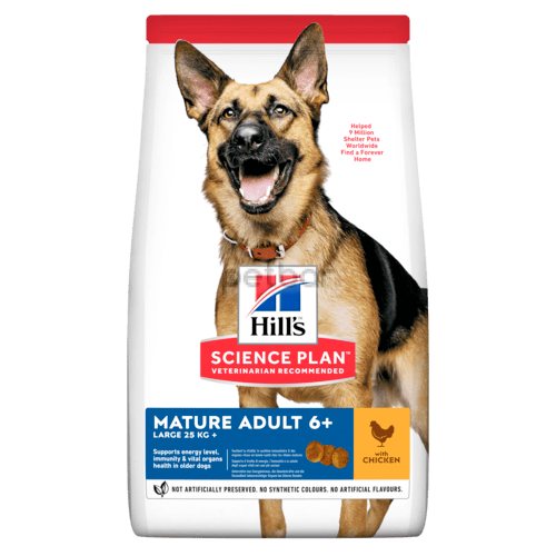 Hills SP Mature Adult Large Breed с пилешко 14кг. – Пълноценна суха храна за кучета от големи и едри породи в напреднала възраст