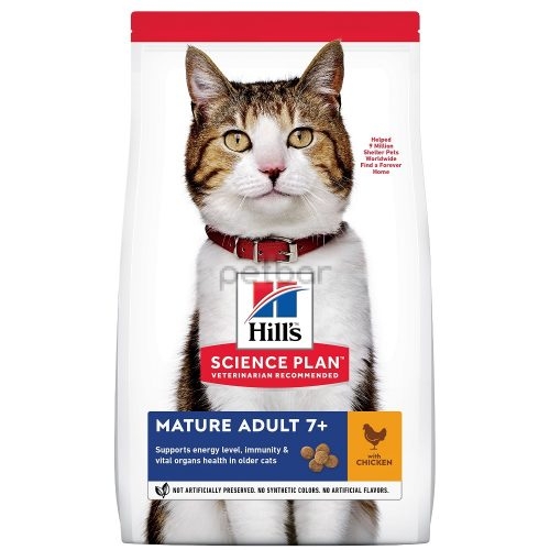 Hills Science Plan Mature Adult 7+ с пилешко – Пълноценна храна за котки над 7 години 1,5 кг.