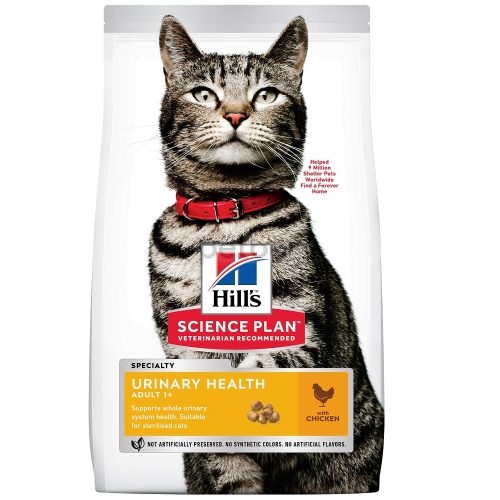 Hills Science Plan Urinary Health Adult с пилешко – Пълноценна суха храна за котки над 1 г. за профилактика и поддържане на уринарния тракт 1,5кг.