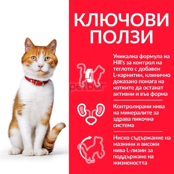 Hills Science Plan Sterilised Cat Young Adult с пилешко – Пълноценна суха храна за млади кастрирани котки от 6 мес. до 6 г. 1,5 кг