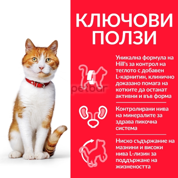 Hills Science Plan Sterilised Cat Young Adult с пилешко – Пълноценна суха храна за млади кастрирани котки от 6 мес. до 6 г. 10 кг. 