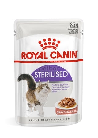 Royal Canin Sterilised in Gravy 12x85гр. - Пауч специализиран за кастрирани котки със склонност към натрупване на тегло.