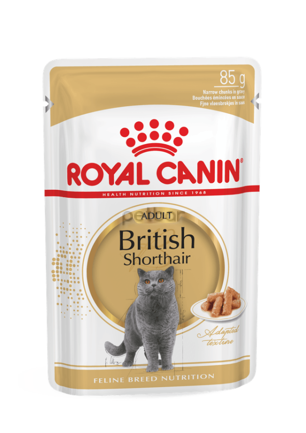 Royal Canin British Shorthair 12x85гр. - Специализиран пауч за Британска късокосместа котка