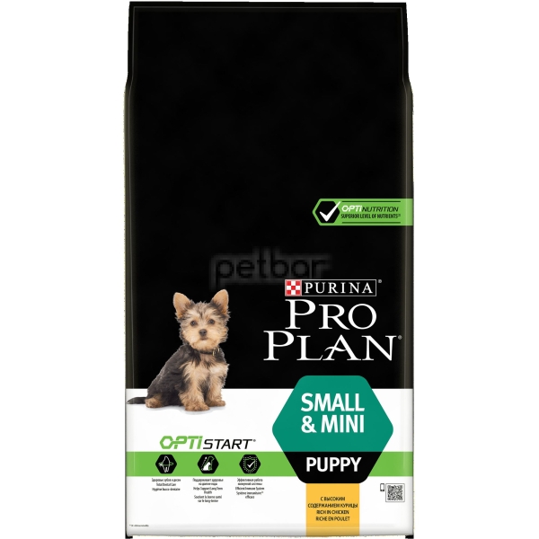PURINA PRO PLAN Dog Small & Mini Puppy с OPTISTART - Суха храна с пиле за малки кученца от дребни и мини породи. 7 кг.