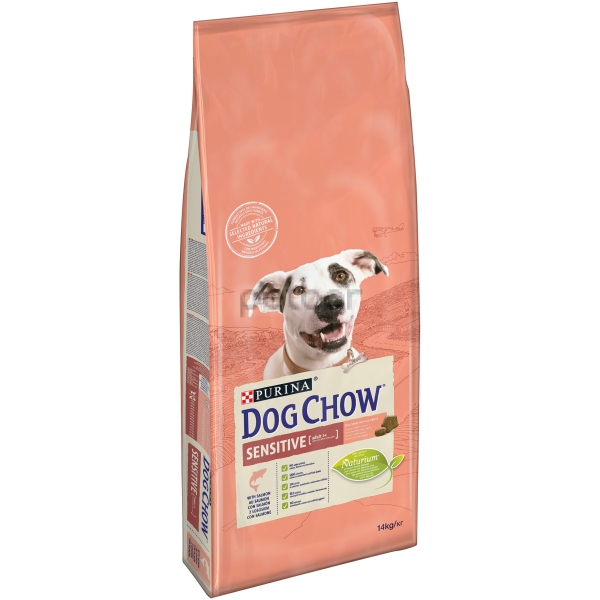 PURINA DOG CHOW Sensitive Adult - Пълноценна храна със Сьомга за кучета в зряла възраст с Чуствителна Кожа, Козина  и Проблемно Храносмилане, 14кг.