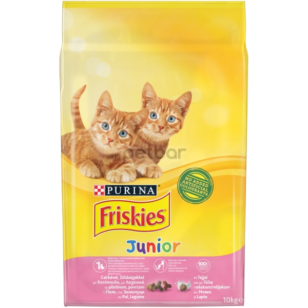 PURINA FRISKIES - Суха храна за малки котенца, бременни и кърмещи котки с Пиле и Зеленчуци - 10кг.