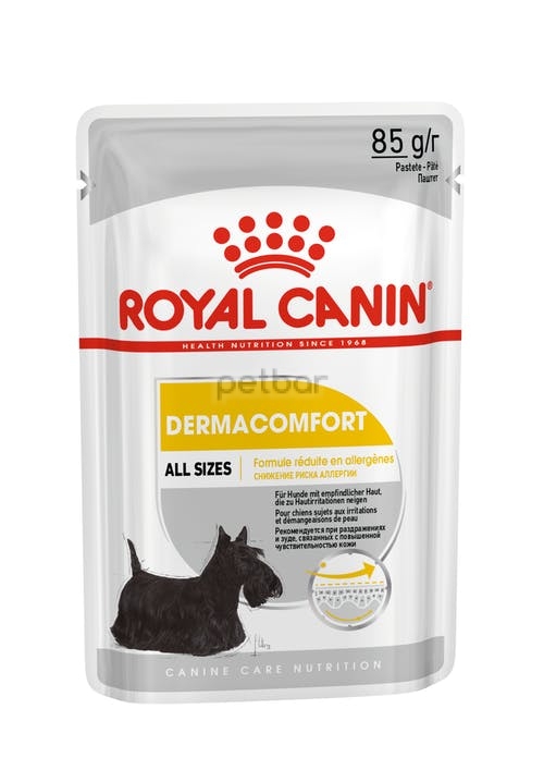 Royal Canin DERMACOMFORT LOAF - Пауч за кучета със симптоми на чувствителна, раздразнена и сърбяща кожа. 85 гр. 