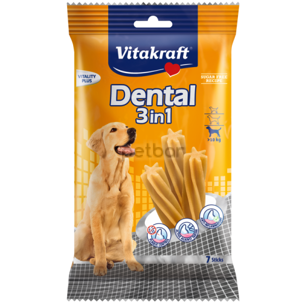 Vitakraft Dental 3in1 Medium - Лакомсво Устна хигиена за кучета > 10кг. 7бр