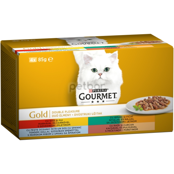 PURINA GOURMET Gold- Консерви за котки в зряла възраст Асортимент от любими вкусове, Мокра храна 85 гр. 