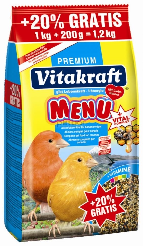 Vitakraft  Premium Menu - Храна с мед за канарчета 1кг
