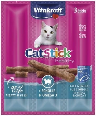 Vitakraft Cat Stick Mini - Саламена пръчица с камбала и Омега 3