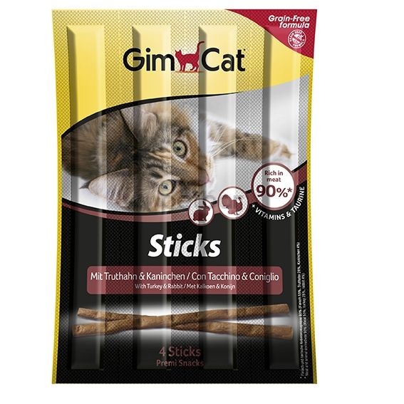 GimCat Sticks - Саламена пръчица с месо от пуйка и заек 4 бр.