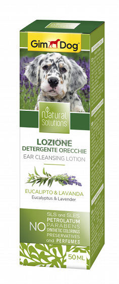 Ear cleansing lotion – Лосион за почистване на уши   продукт от линията Natural Solutions на GimDog  с евкалипт и лавандула 50 ml