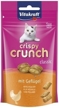 Vitakraft  - CRISPY CRUNCH classic - с ПТИЧЕ, Рецепта без захар. Неустоим вкус!  Допълваща храна за котки.