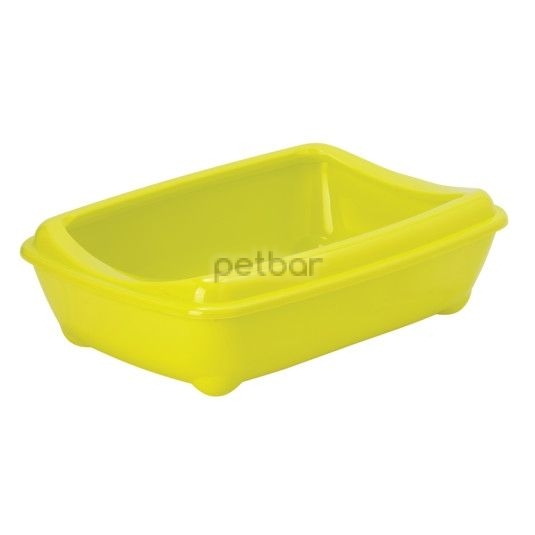 Moderna - Заоблен съд за котешка тоалетна с борд 42 см в лимонено жълт цвят