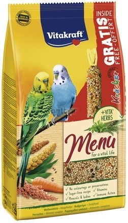 Vitakraft Premium Menu 1кг - Храна за вълнист папагал + безлатен крекер