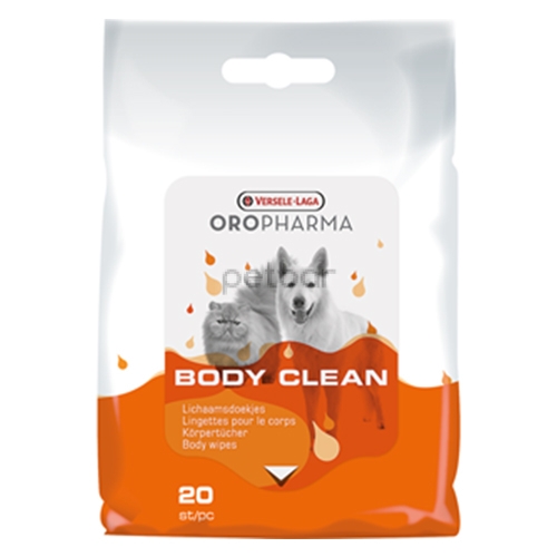 Versele Laga - Oropharma Body Clean - Мокри кърпички за почистване на тяло и лапи 20 бр. в пакетче
