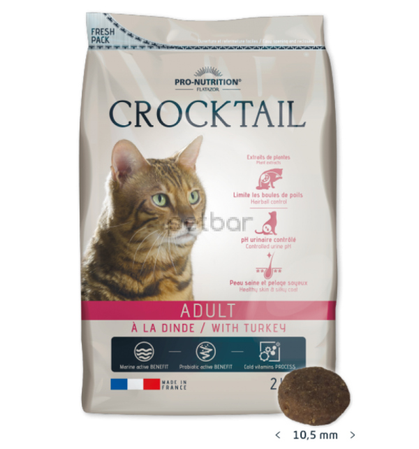 Crocktail ADULT with Turkey - Пълноценна храна за пораснали котки С ПУЙКА 10 кг.