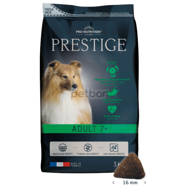Pro Nutrition Flatazort Prestige ADULT 7+ - Пълноценна храна за кучета от всички породи на възраст над 7 години 3 кг.