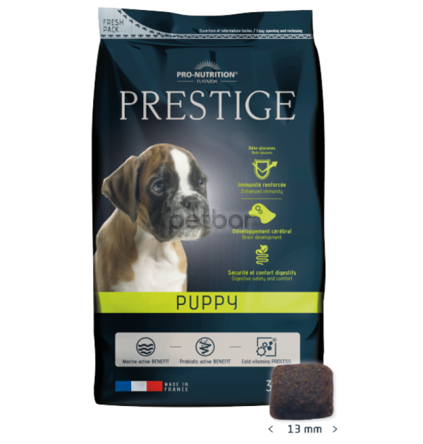 Prestige Puppy Пълноценна храна за подрастващи кучета от всички породи, както и за женски кучета от всички породи в края на бременността или в периода на кърмене 3 kg