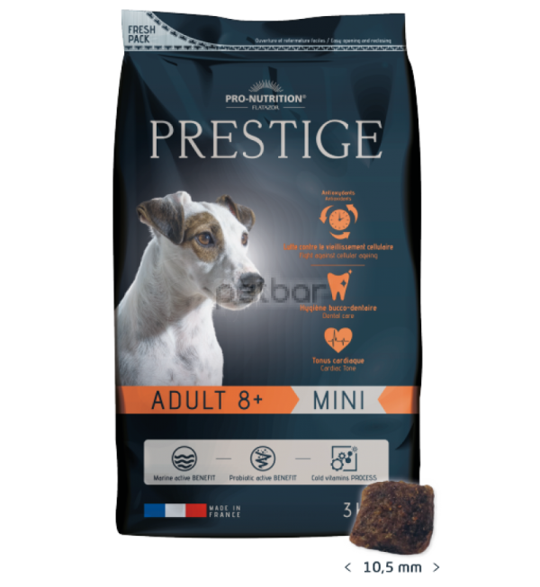 Prestige ADULT 8+ MINI Пълноценна храна за кучета от дребни породи на възраст над 8 години 3 kg