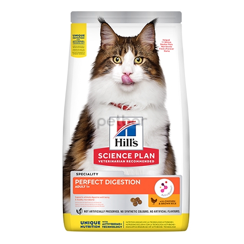 Hills SP Perfect Digestion с пилешко - Суха храна за котки за поддържане на храносмилателната система 1,5кг.