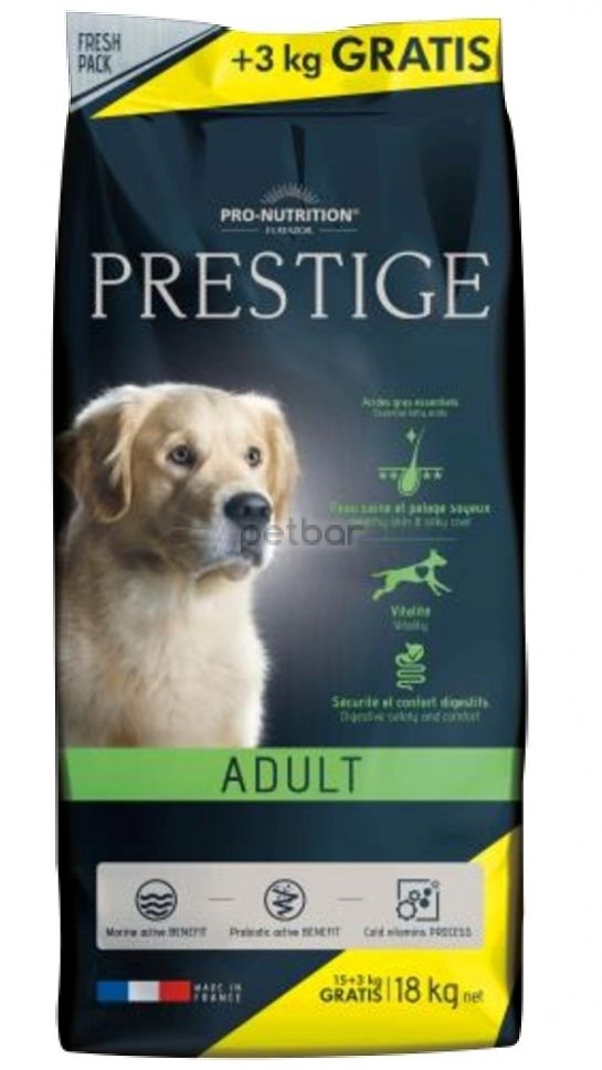 Prestige Adult - Пълноценна храна за пораснали кучета от всички породи 15+3 kg