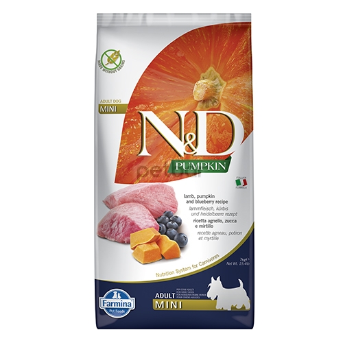 N&D Pumpkin Mini Adult Lamb & Blueberry - 7 кг.