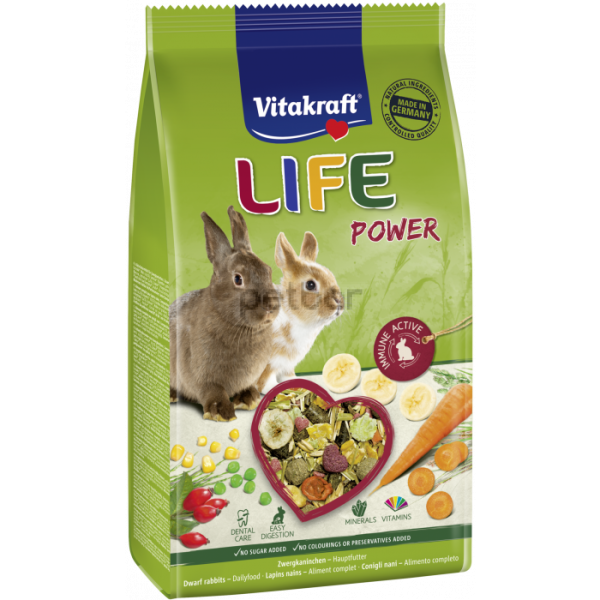 Vitakraft Life Power - меню за зайчета спомагащо жизнените функции 600гр.