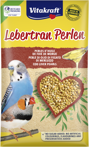 Vitakraft Perlen - Витамини за вълнисти папагали с рибено масло 20гр.