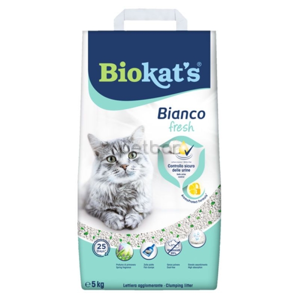  Biokat's Bianco Fresh - Ароматизирана котешка тоалетна 5 кг. 