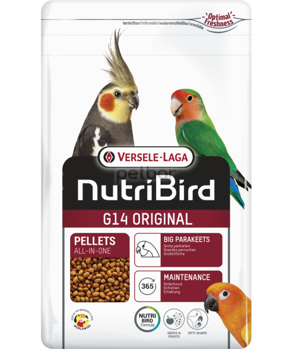 Versele - laga - Nutribird G14 Original - Екструдирана храна за ежедневно хранене на средни папагали 1 кг.